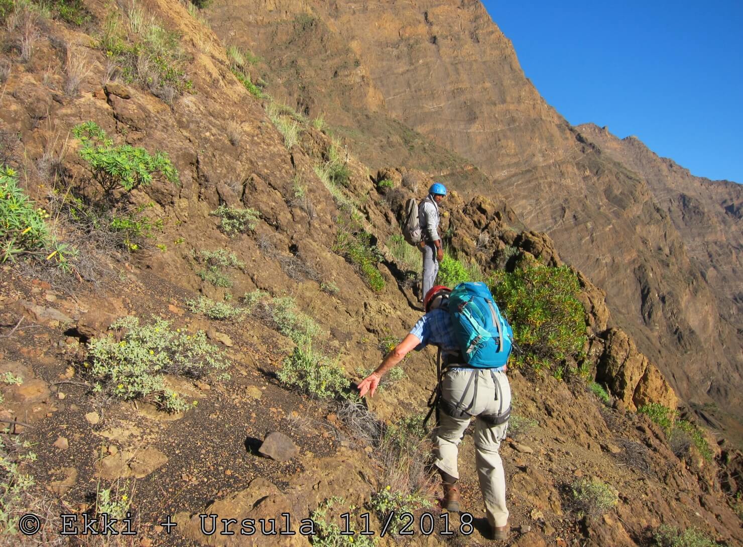 Via Ferrata Roberto Tour 209 - nicht rutschen - rechts steile wand