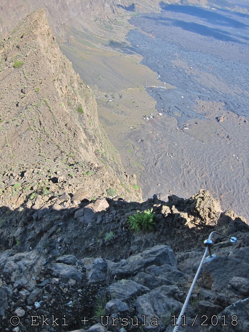 Via Ferrata Roberto Tour 209 - Blick zurück zum Einstieg losna um 12.07uhr
