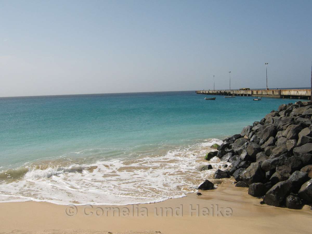 Blick auf den neuen Anlegesteg von Maio